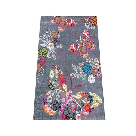 Dětský kusový koberec Motýl šedý 300 × 400 cm