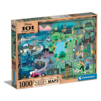 Puzzle Disney mapa 101 Dalmatinů 1000 dílků