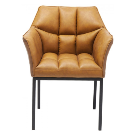 KARE Design Kožená čalouněná židle s područkami Thinktank