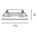 Artemide Ego Flat 150 downlight čtverec EL 3000K Inox IK09 T42014ELPTW00