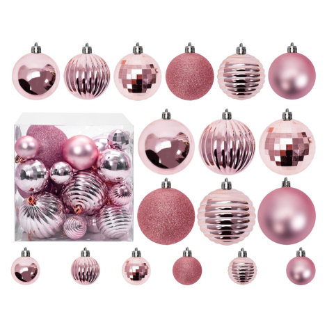 Růžové vánoční dekorace