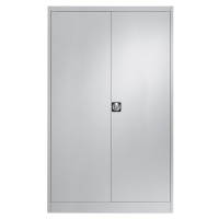 mauser Ocelová skříň s otočnými dveřmi, 4 police, šířka 1200 mm, světle šedá, vnější hloubka 420