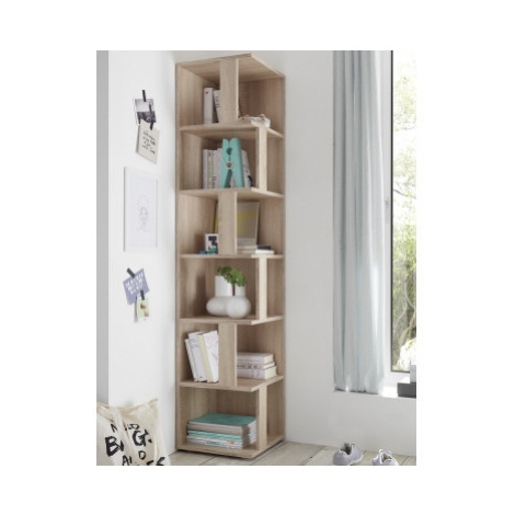 Rohový regál s přihrádkami Corner Shelf, dub sonoma Asko