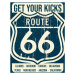 Plechová cedule Route 66 - States, 31,5 x 40 cm