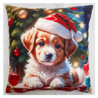 Vánoční polštář XMAS DOG 40x40 cm Mybesthome Varianta: Povlak na polštář s výplní, 40x40 cm