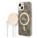 Guess GUBPP14SH4EACSW sada nabíječky MagSafe a pouzdra na iPhone 14 6.1" brown 4G Print MagSafe