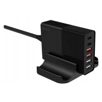 Devia síťová nabíječka Extreme Pd Qc 3.0 75W 2x Usb-c 4x Usb černá