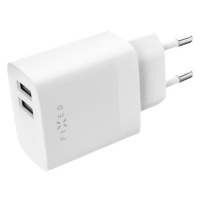 FIXED Smart Rapid Charge s 2xUSB výstupem a USB/USB-C kabelem 1m 17W bílá