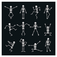 Ilustrace Funny dancing skeleton set, vectortatu, 40 × 40 cm