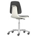 bimos Pracovní otočná židle LABSIT, pět noh s kolečky, sedák z PU pěny, bílá barva