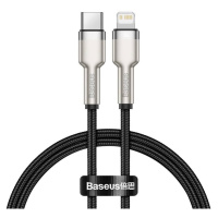 Kabel USB-C na Lightning Baseus Cafule, PD, 20W, 0,25 m (černý)