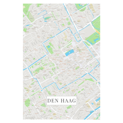 Mapa Den Haag color, 26.7 × 40 cm