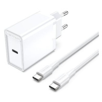 Vention 1-port 25W USB-C Wall Charger with USB-C Cable White