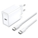 Vention 1-port 25W USB-C Wall Charger with USB-C Cable White