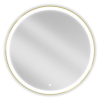 MEXEN Esso zrcadlo s osvětlením 90 cm, LED 6000K zlatý rám 9825-090-090-611-50