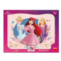 Puzzle Princezné 12 dílků na desce