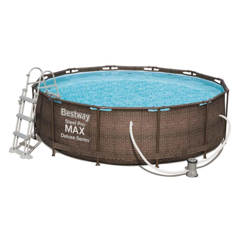 Bazén STEEL PRO MAX 3.66 x 1.00 m s filtrací vzor ratan, 56709 Bestway