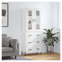 vidaXL Skříň highboard lesklá bílá 69,5 x 34 x 180 cm kompozitní dřevo