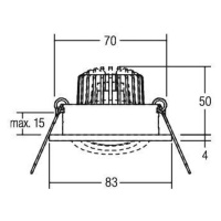 BRUMBERG BRUMBERG LED vestavné bodové svítidlo Berrie-R, 3000K, on/off, chrom