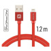 Datový kabel Swissten Textile USB Lightning MFi 1,2 M , red