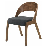 Estila Stylová jídelní židle Nordica Nogal s tvarovanou zádovou opěrkou z ořechově hnědého dřeva