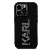 Karl Lagerfeld 3D Rubber Glitter Logo Karl Zadní Kryt pro iPhone 15 Pro Max Black