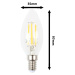 LED žárovka E14 DIMF4W FILAMENT C35