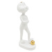 KARE Design Soška Žena se zlatým míčem - bílá, 29cm