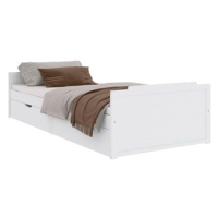 Rám postele se zásuvkami bílý masivní borové dřevo 90 × 200 cm, 322160