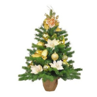 Ozdobený stromeček JEMNÁ RŮŽE 60 cm s LED OSVĚTELNÍM s 19 ks ozdob a dekorací