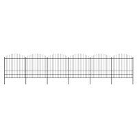 vidaXL Zahradní plot s hroty ocel (1,75–2) x 10,2 m černý