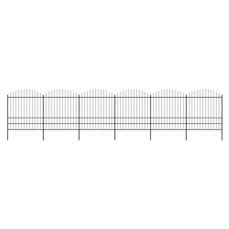 vidaXL Zahradní plot s hroty ocel (1,75–2) x 10,2 m černý