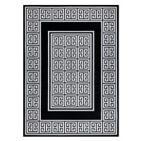 Dywany Łuszczów Kusový koberec Gloss 6776 85 greek black/ivory - 120x170 cm
