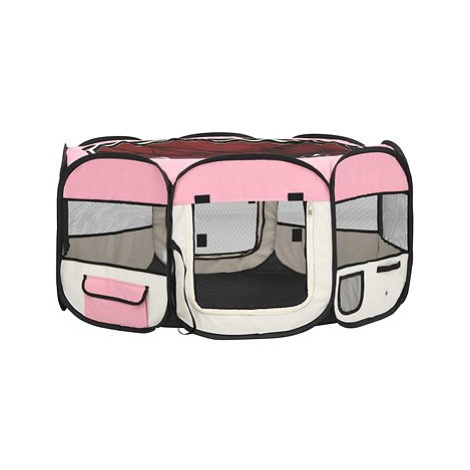 Shumee Skládací ohrádka nylonová s taškou růžová