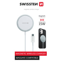 Bezdrátová nabíječka Swissten MagStick pro Apple iPhone, bílá