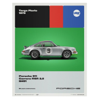 Umělecký tisk Porsche 911 Carrera RS 2.8 - 50th Anniversary - Targa Florio - 1973, (40 x 50 cm)