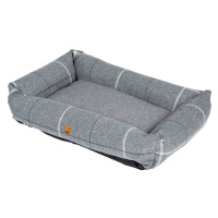 NUFNUF Pelech pro psy BED BOBBIE CHIC - šedá kostka Velikost: M  (55 x 75 x 20)