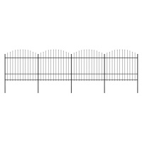 vidaXL Zahradní plot s hroty ocel (1,5–1,75) x 6,8 m černý