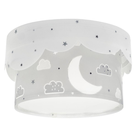 Dalber 61236E - Dětské stropní svítidlo MOON 2xE27/60W/230V šedá 61236E