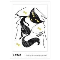 E 0422 AG Design Samolepicí dekorace - samolepka na zeď - Glamour cat girl, velikost 65 cm x 85 
