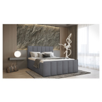 SFAB Kontinentální čalouněná postel VERONA (160x200 cm) Látka Velutto: Velutto 18 - Šedá