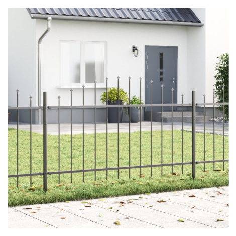 vidaXL Zahradní plot Šedá 510 x 100 cm Práškově lakovaná ocel