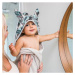 BabyOno Baby Ono Froté župan - ručník s kapucí 100x100cm BUNNY EARS šedé