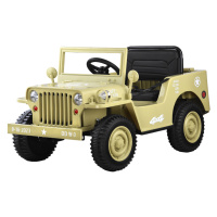 Dětský elektrický vojenský jeep willys SMALL 4x4 béžový J-PA0263 BE