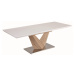 Rozkládací jídelní stůl UPERY 160x90 cm, bílá/masiv v barvě dub sonoma