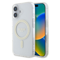 Guess IML Glitter Ring MagSafe kryt pro iPhone 16 Plus čirý