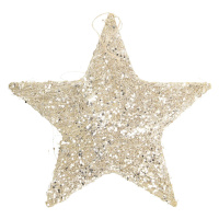 Dekoria Vánoční ozdoba Star Champagne 25 cm, 25x25x0,5 cm