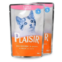 Plaisir Cat kapsička kitten kuřecí v omáčce 22 × 100 g