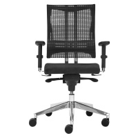 Kancelářská otočná židle NET-MOTION, se síťovaným opěradlem a lumbální opěrou, opěradlo a sedák 