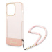 Guess GUHCP14XHGCOHP hard silikonové pouzdro iPhone 14 PRO MAX 6.7" pink Translucent Pearl Strap